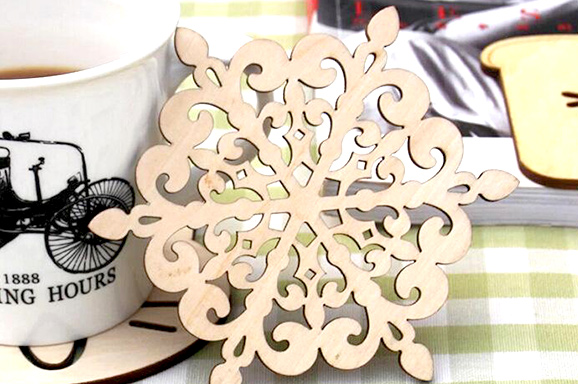 木制咖啡杯垫激光切割