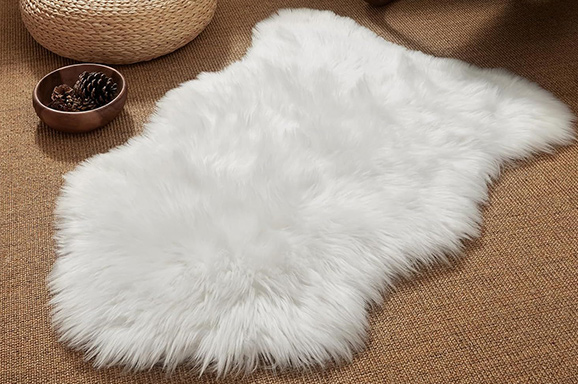 客厅长毛绒仿羊毛地毯切割