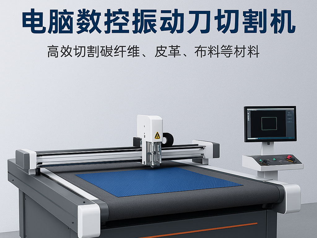 电脑数控振动刀切割机，高效切割碳纤维、皮革、布料等材料