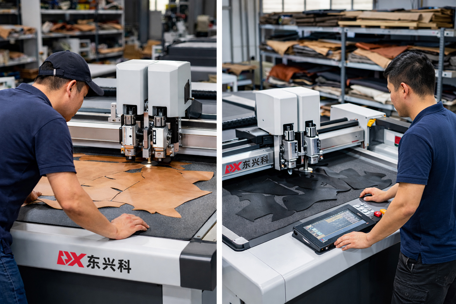 东兴科振动刀皮革切割机在实际生产中的应用